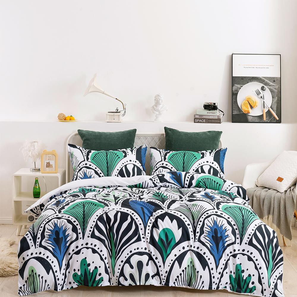 Floral Cactus King Queen Duvet Cover Watercolor Tropical Plants Bedding Set for Teen Adults Flowers 2/3pcs Polyester Quilt Cover