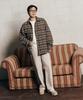 Burkeru Men'S Wide Collared Denim Light Grey
