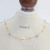 Elegant 18K Gold Beaded Necklace & Flower Bracelet in Titanium Steel