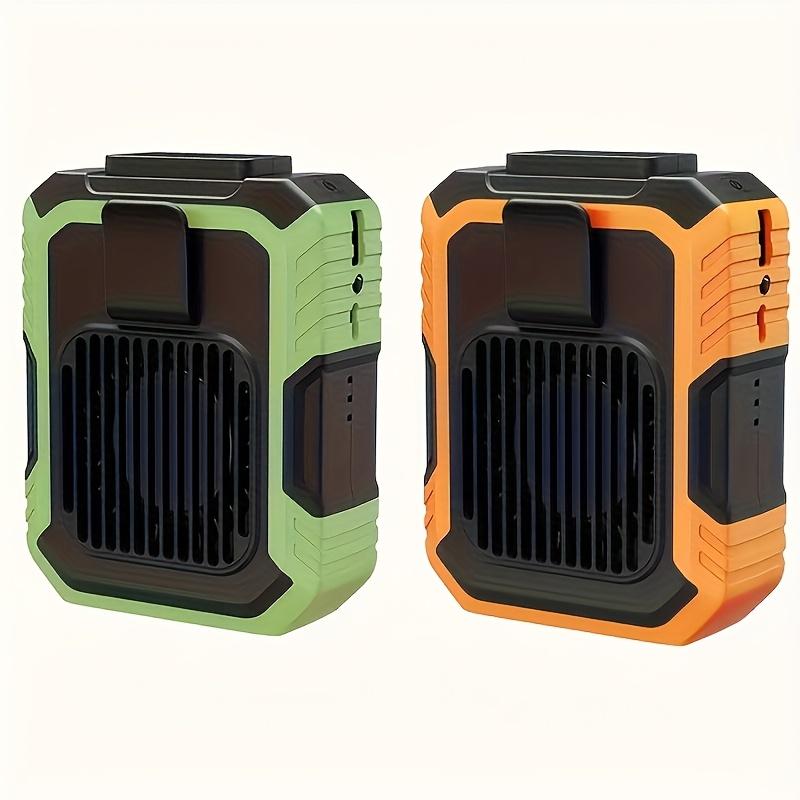 Portable Waist Clip Fan Rechargeable Personal Air Cooler with 3 Wind Speeds LED Light Hands-Free Cooling Outdoor Work Camping