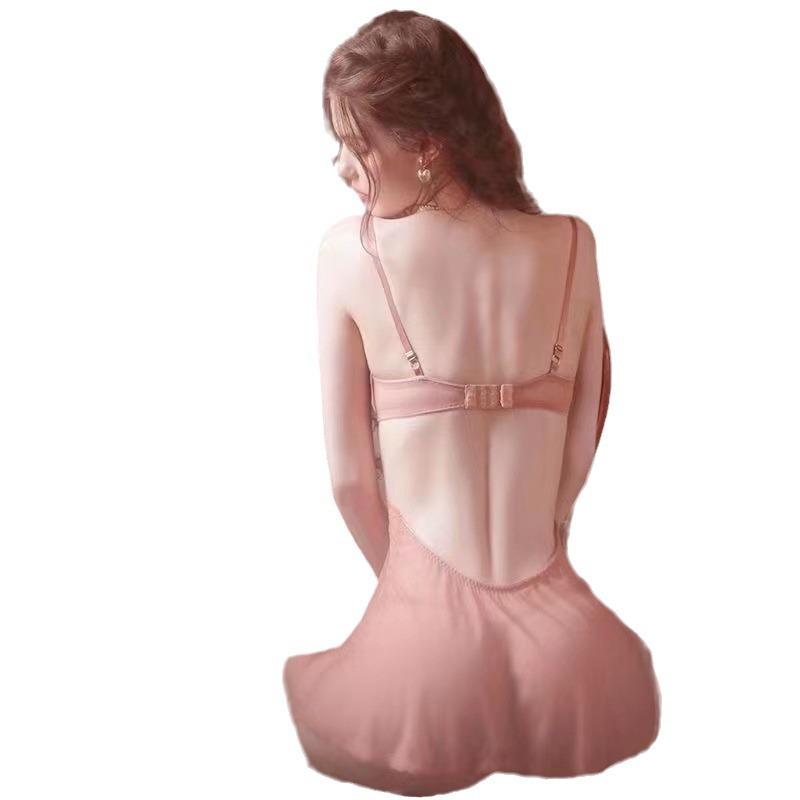 Elegant Lace Push-Up Sleep Dress: Enhances Small Chest
