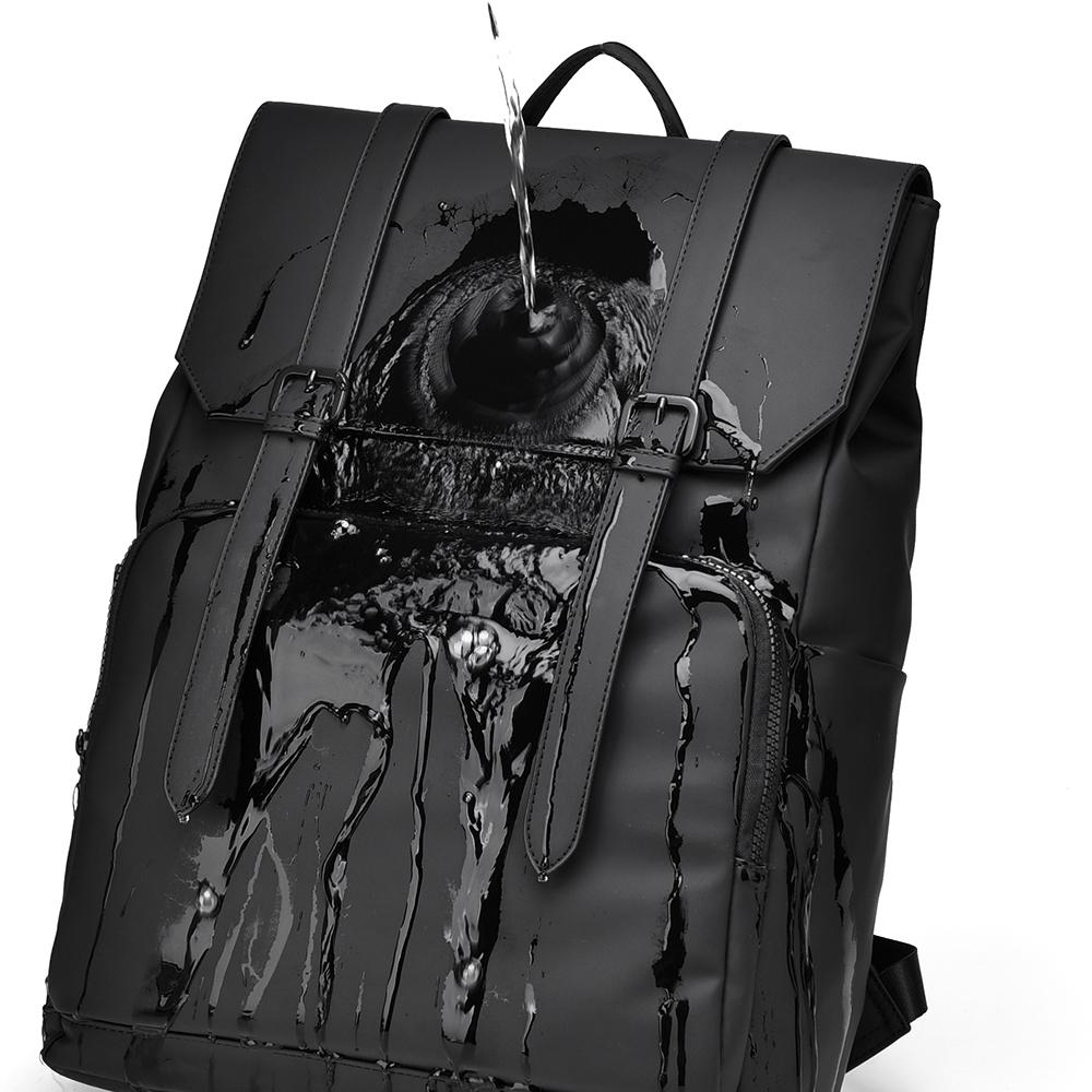 Large Capacity Commuter Backpack Men's Business Solid Color Backpack