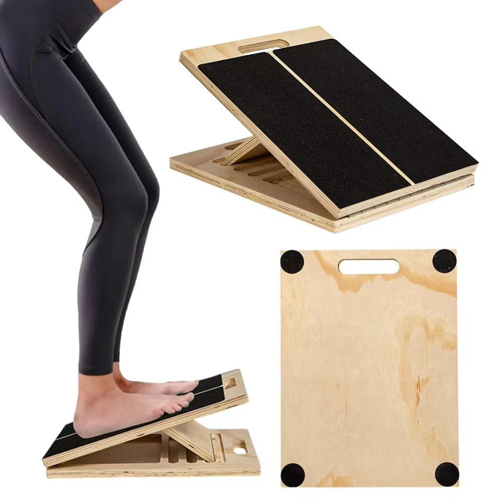 Folding Balancing Fitness Pedal Portable Wooden Slant Board  Strength Training
