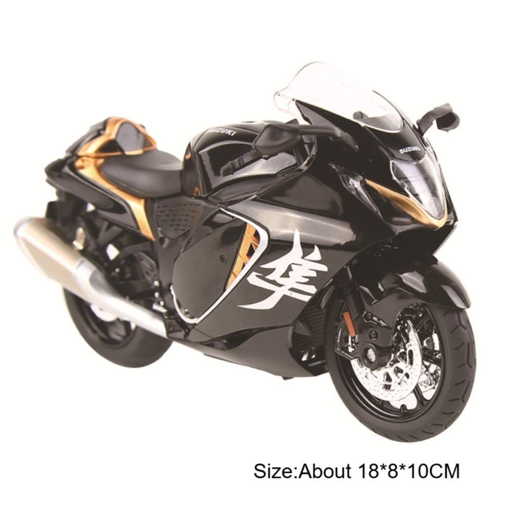 1:12 R3 Suzuki Hayabusa Motorcycle Alloy Cars Toy Diecast Models Rubber Tires with Light Music Miniature Vehicles Model Ornament