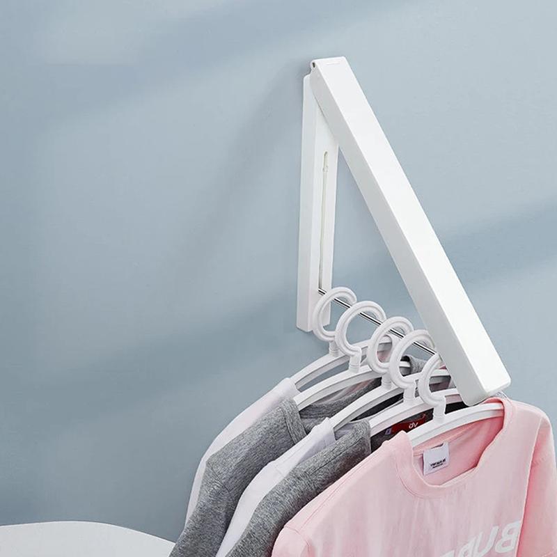 Folding Clothes Hanger Space Saving Clothes Rack Invisible Clothes Storage Hanging Rack For Laundry Room Bathroom
