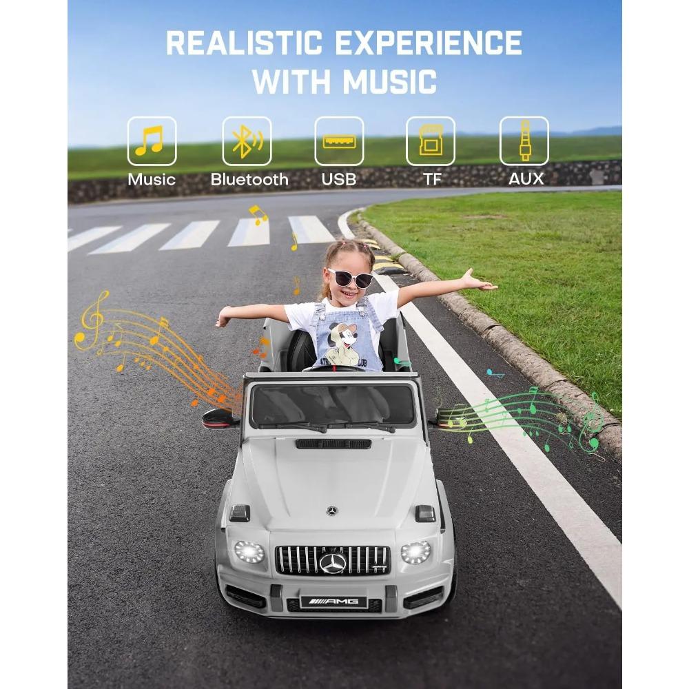 FanttikRide 12V 7Ah Licensed Mercedes-Benz G63 Ride on Car for Kids Ages 3-6, Electric Car Ride on Toys w/Parent Remote, Wireles