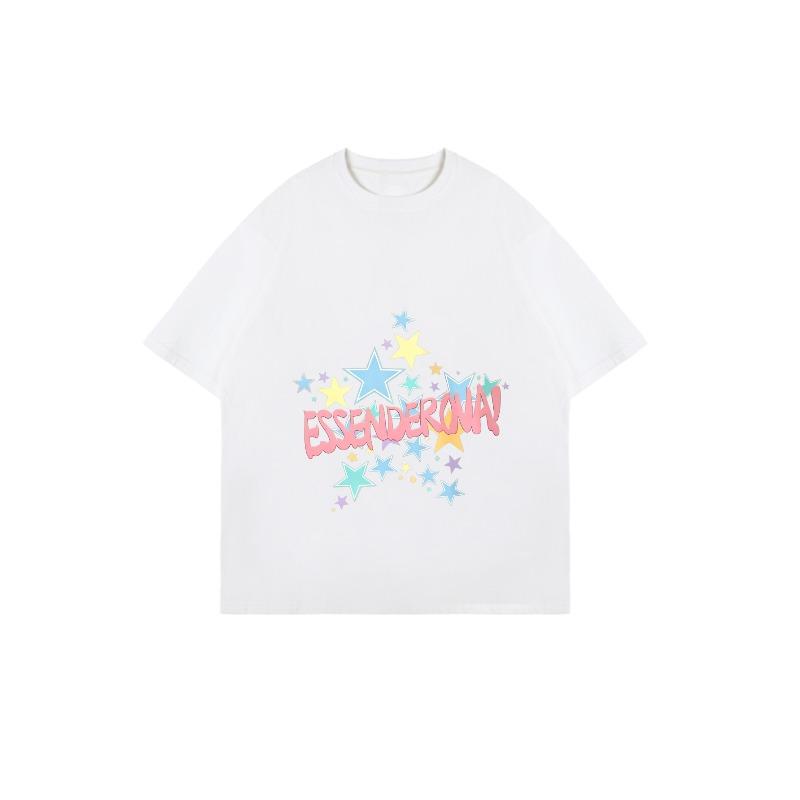 Oversized T Shirt Black Essential Star Print Graphic Tee Casual Streetwear Fashion Top Women Summer Outfit