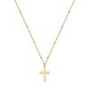 Exquisite Minimalist Gold Filled Single Layer Cross Beaded Chain Necklace For Women Elegant Jewelry Gift