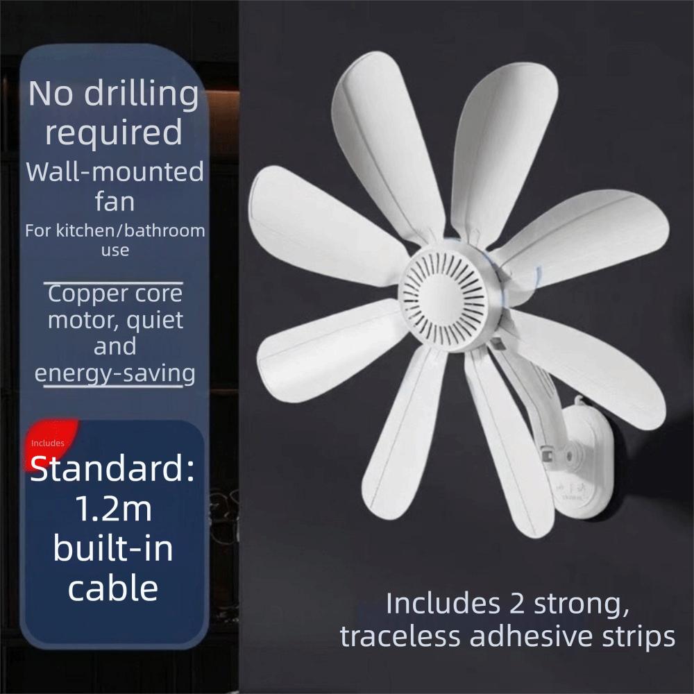 Quiet Wall Mount Fan Wall Mounted Air Circulation Fan for Bedroom Kitchen Bathroom Dormitory A