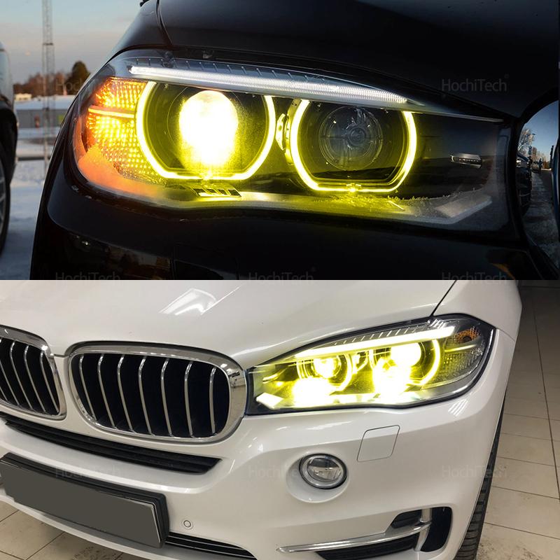 Yellow DRL Angel Eye LED Board Daytime Runnning Light for BMWX5 F15 X5M F85 2014 2015 2016 2017 2018 Headlight 63117263051
