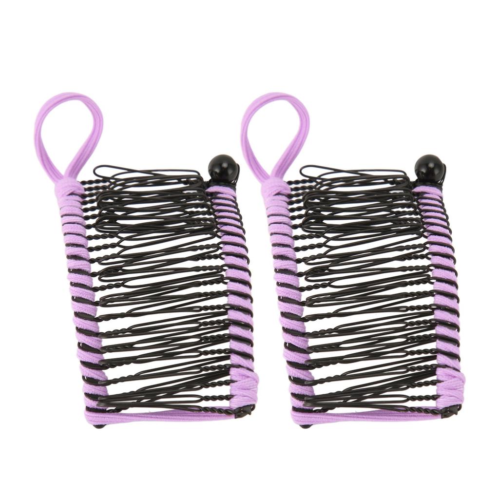 2pcs Banana Hair Clips Fashionable Stretchy Vintage Clincher Comb Tool for Women Thick Wavy Curly Hair