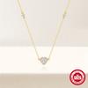 Trend S925 Sterling Silver Daily Wear Love Full Diamond Luxury Grade Fashion Versatile Necklace Collarbone Chain
