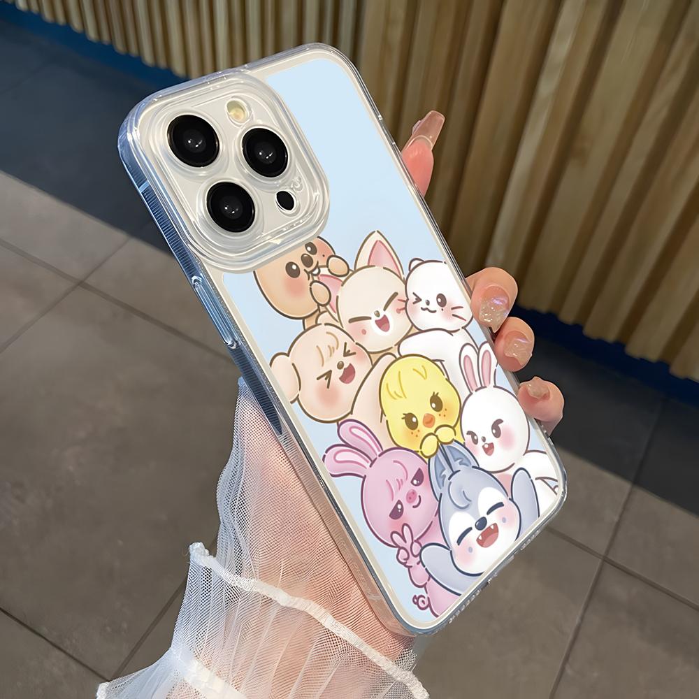 S-Strays K-POP Kpop Kid Phone Case for 15 11 Pro Max 12 Mini 13 14 Xr Xs 8 7 Plus Silicone luxury transparent Soft Cover