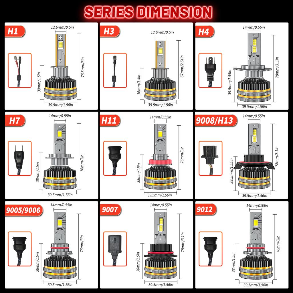HYNBYZJ 1000W H4 H7 Led Headlight 1200000LM Led Lights for Car H1 H3 H8 H11 H13 HB3 HB4 9005 9006 9012 9007 12V 24V