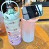 2 Liter Sports Water Bottle With Straw Large Capacity Outdoor Sports Fitness Cup with Time Scale Portable Reusable Water Bottle