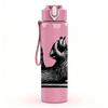 1PC Striped Fluffy Raccoon 750ml Color Plastic Sports Water Bottle Leakproof Flip Straw Lid Suitable for Sports Office Home Use