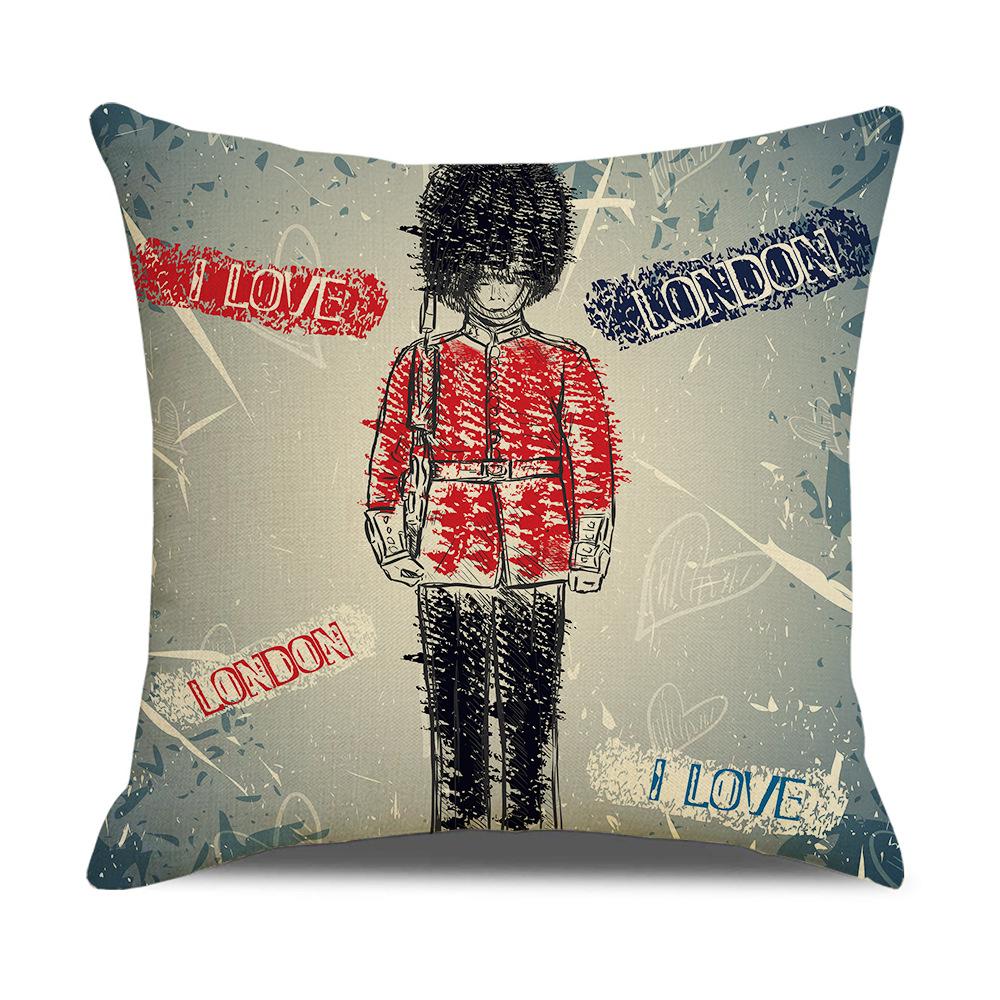 Pillow Nordic British Style Ins Linen Pillow Case Sofa Cushion Square Cushion Iron Tower