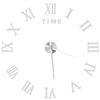 DIY Wall Clock Roman Numerals Frameless Mirror Surface Wall Clock Home Living Room DecorSilver