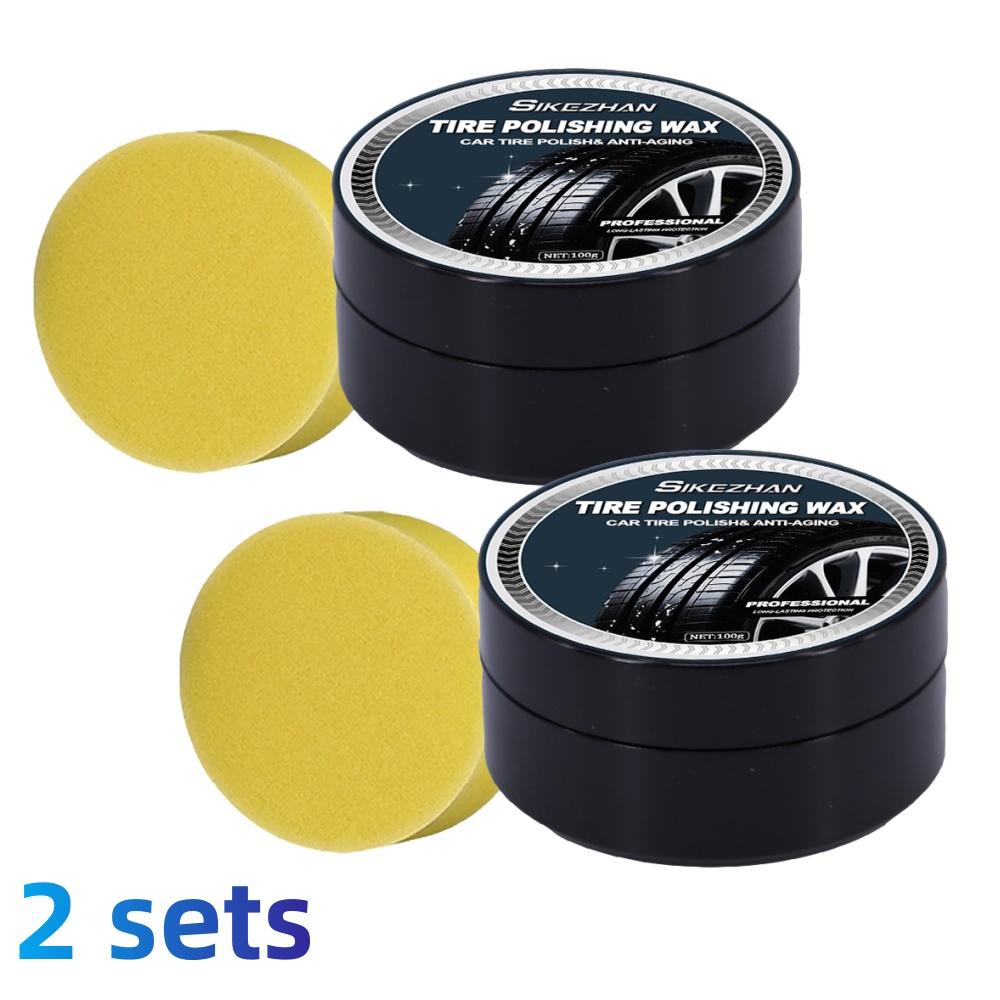 100g Tire Coating Wax Car Tire Retreading and Film Plating Cream Tire Shine Coating Wax Auto Rubber Parts Shiny Paste Anti-Aging