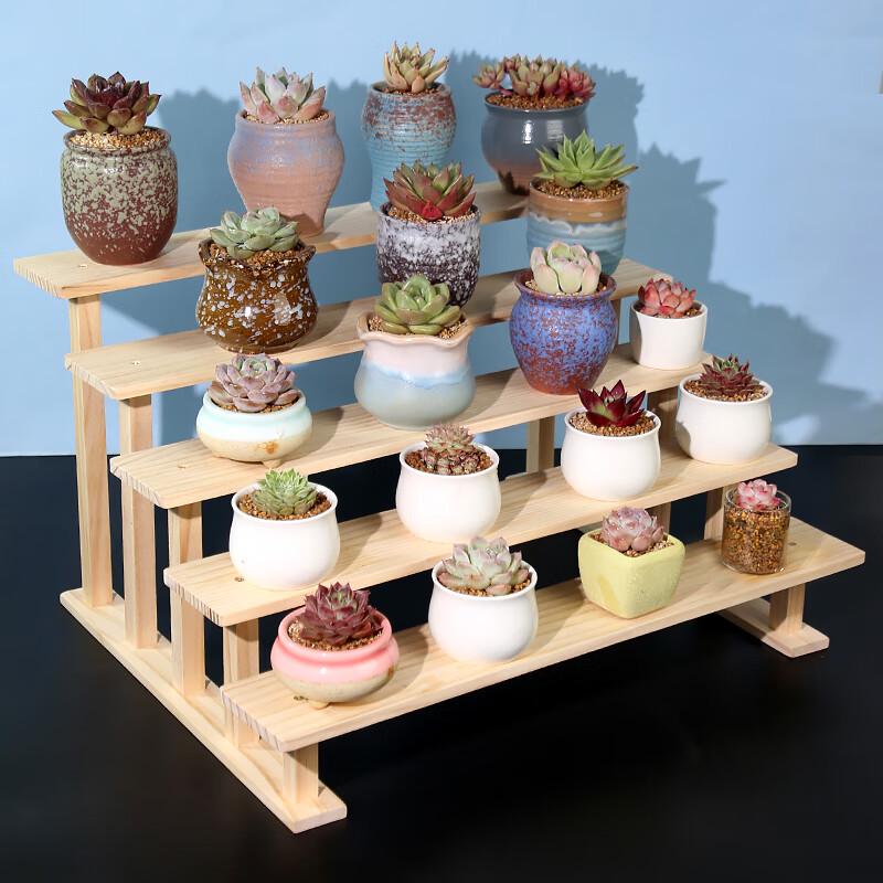 Yi Pan HC Carbonized Solid Wood 3-Tier Plant Stand