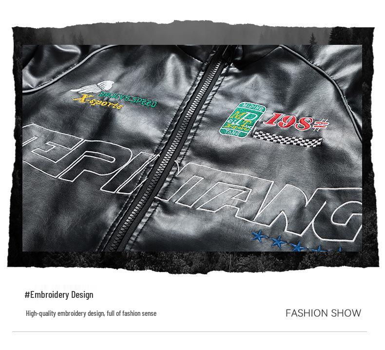 Trendy Men's PU Leather Motorcycle Jacket - Spring/Autumn Cool Outerwear