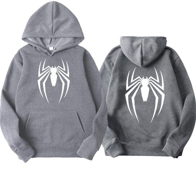 Mens Oversized Streetwear Hoodie With Spider Print - Soft Cotton Blend Loose Fit Casual Sweatshirt