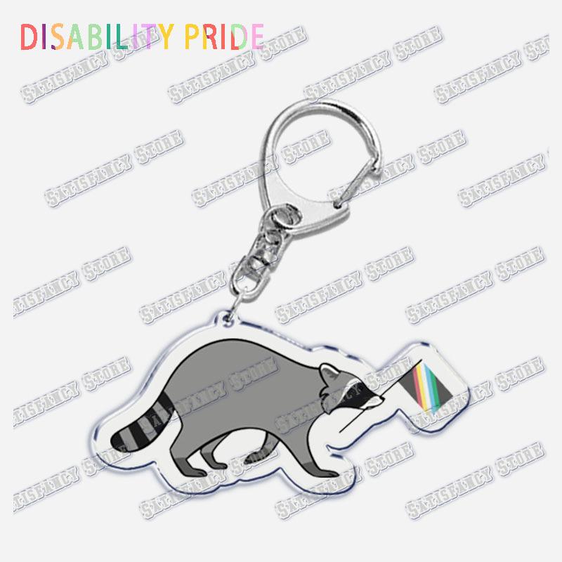 Disability Pride Key Chain Keychains Ring for Accessories Bag Pendant Keyring Jewelry Autism Festival Support