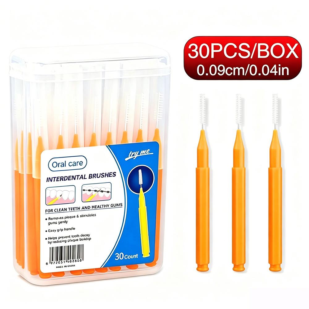 Daily Oral Hygiene Interdental Brush 0.09cm 0.04In Portable Teeth Interspace Cleaner Disposable Dental Gap Cleaning Too