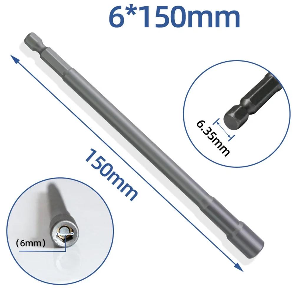 1PC Socket 150mm Hexagon Nut Driver Drill Bit Adapter 5.5-19mm For Electric Wrench Extension Sleeve Repair Manual Tools