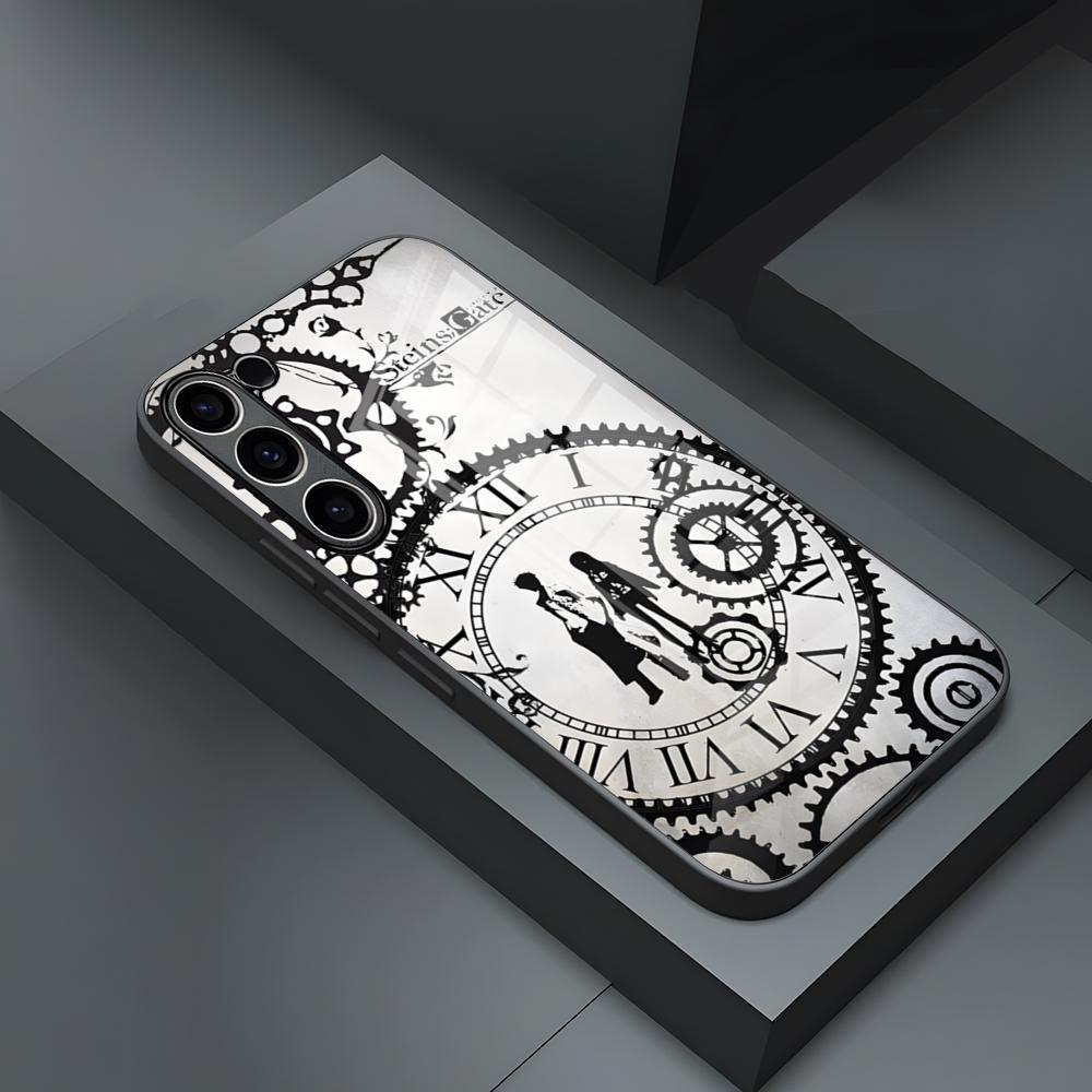

Чехол для телефона Steins Gate для S24 Ultra Samsung S23 Fe S22 S20 S21 Plus Galaxy A54 A34 A24 A53 Note 20 Стеклянная крышка Samsung s23