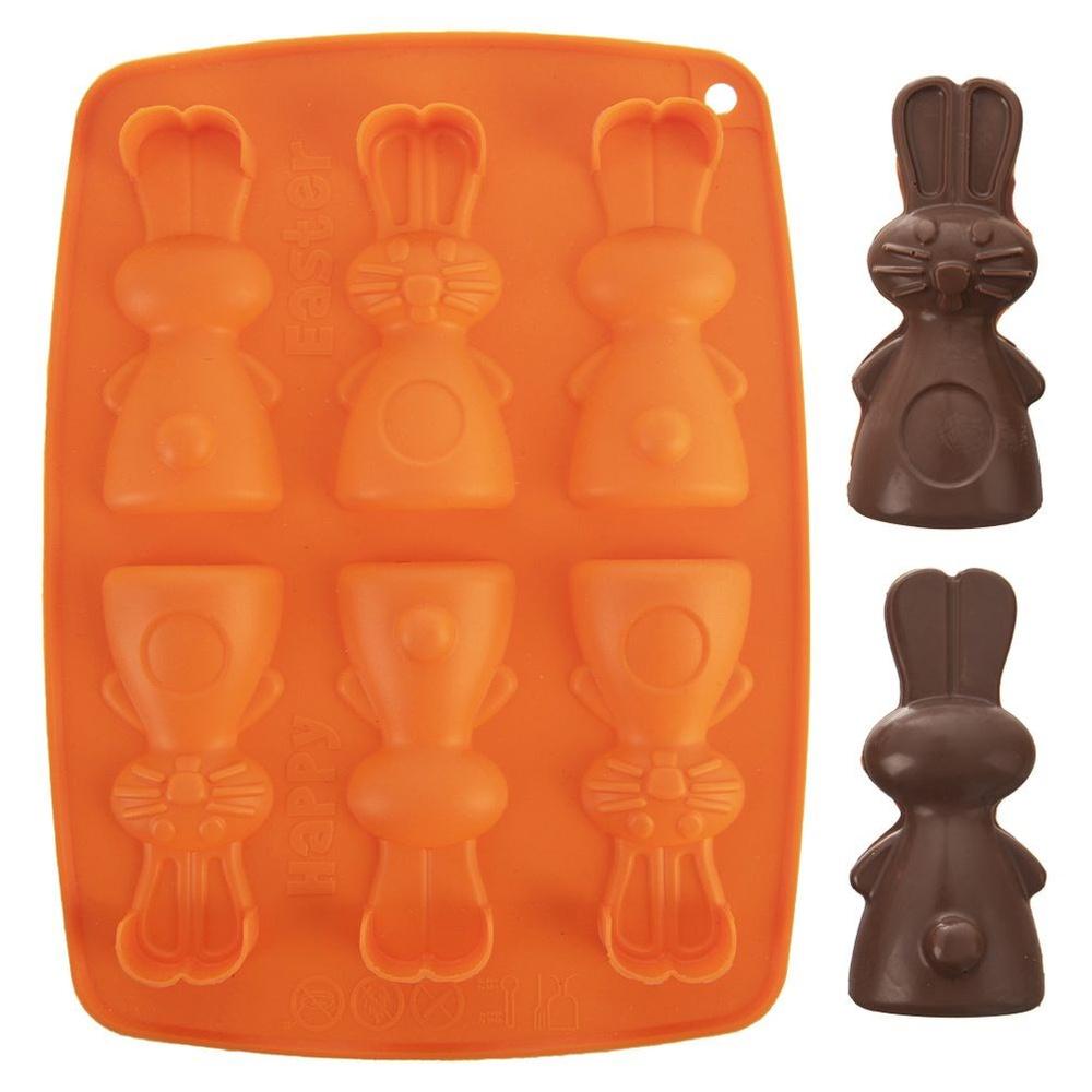 Silicone orange bunny cookie and praline mold SILLINIE