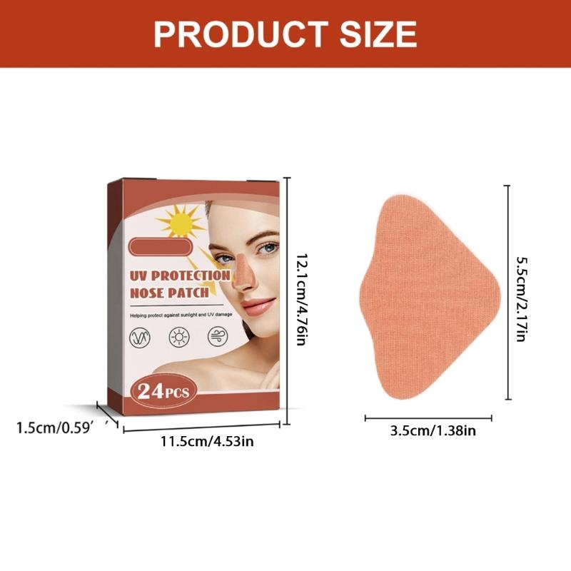 24Pcs Outdoor Sunblock Guards Nose Cover Sticker Sun Protections Nose Patches Nose Face Sticker for Outdoor Sports