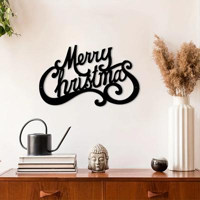 Merry Christmas Metal Wall Art, Metal Wall Art Interior Decoration, Home Office Wall Living Room Hangings