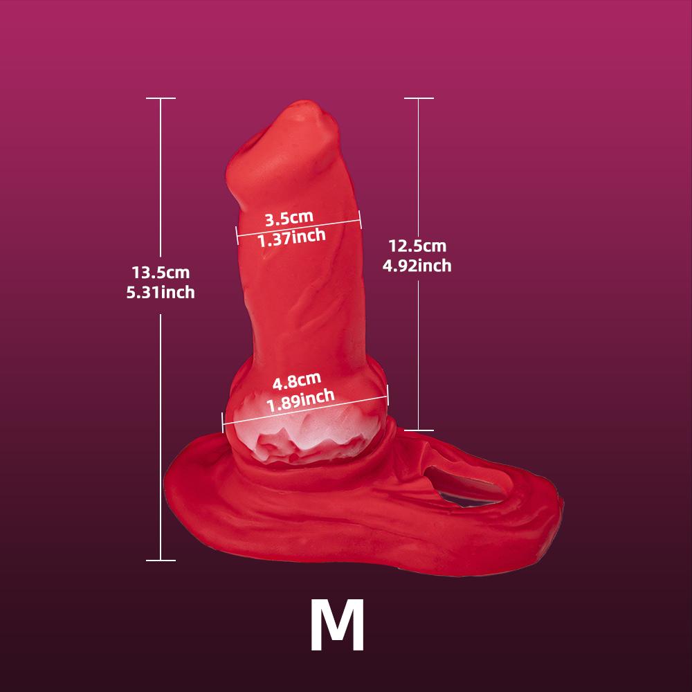 3 veľkosti Realistický psí uzol dildo Predlžovací návlek na penis Silikónový kondóm Dutý kryt na penis zväčšenie penisu kohútikový krúžok Sexuálne hračky pre mužov