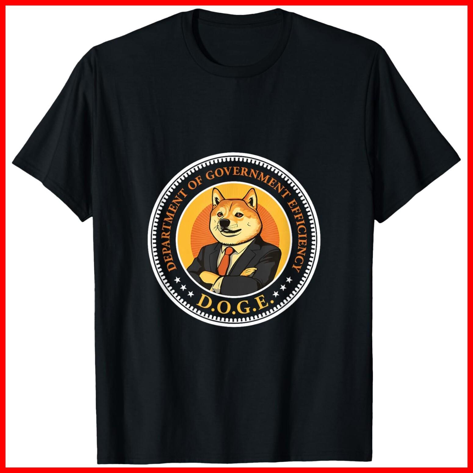 DOGE Department of Government Efficiency - DOGE Black Cotton T-Shirt S-5XL XXXL
