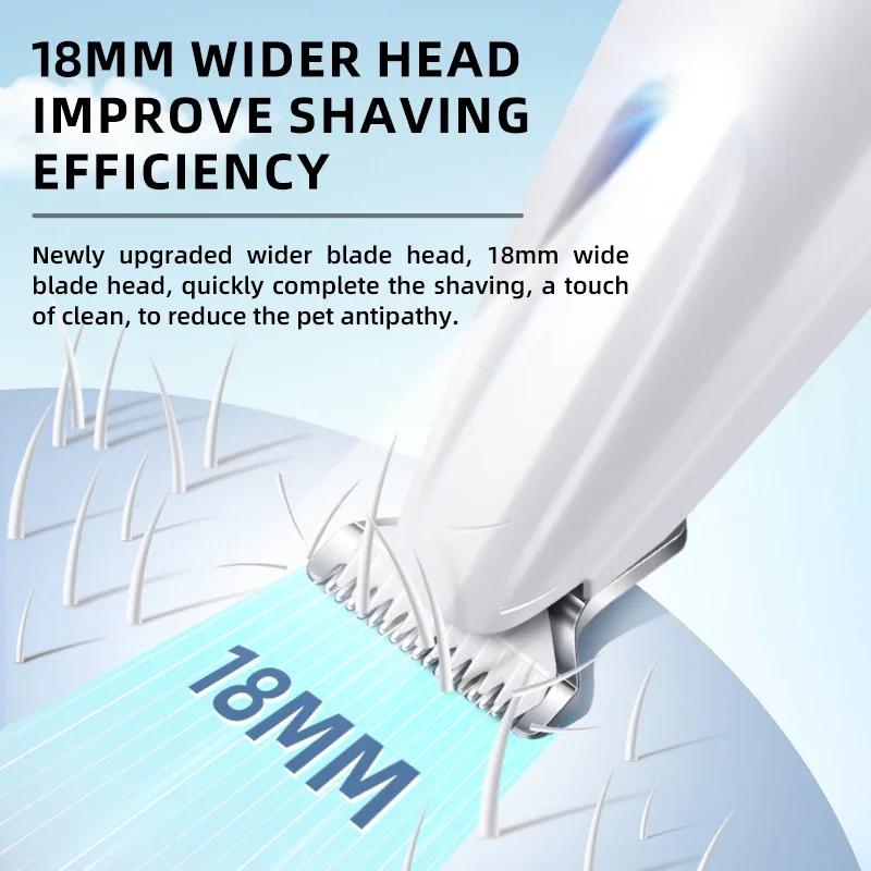 Type C Dog Paw Trimmer with LED Light Waterproof Pet Hair Trimmer with LED Display Dog Clippers for Grooming 18mm Widen Blade