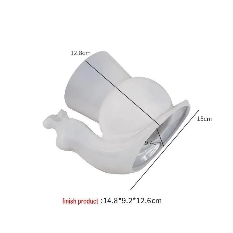 DIY Kristallharz Zement Schnecke Blumentopf Silikonform Kreative Dekoration Schnecke Harz Aufbewahrungsbox Weiße Form