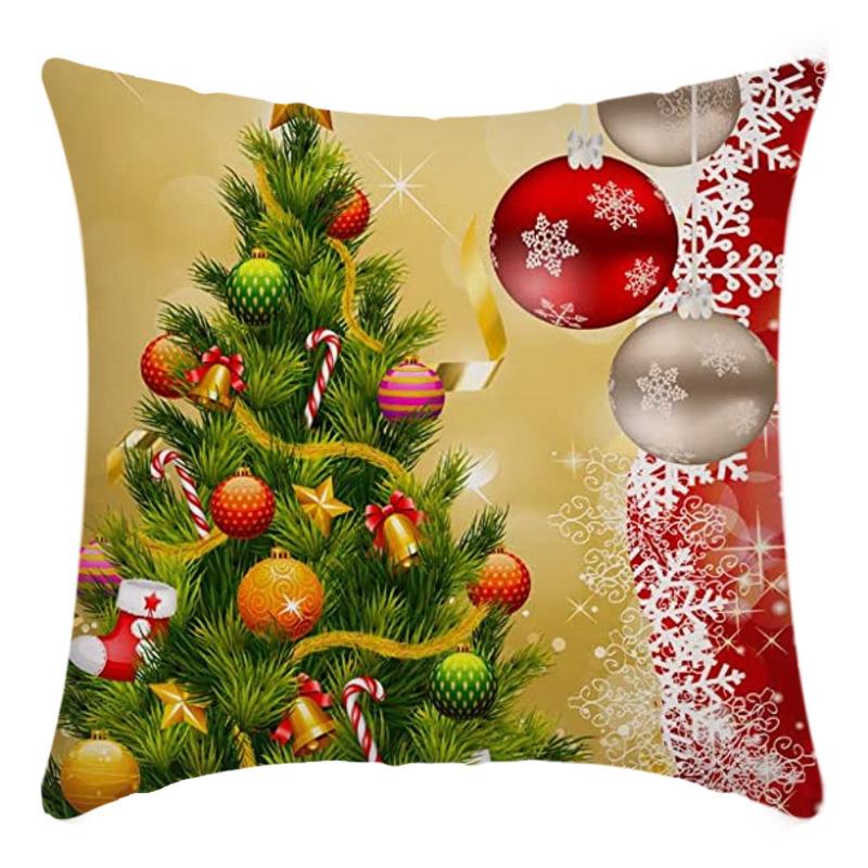 New Christmas Santa Claus Pillowcase Home Sofa Cushion Car Cushion Cartoon Christmas Pillowcase