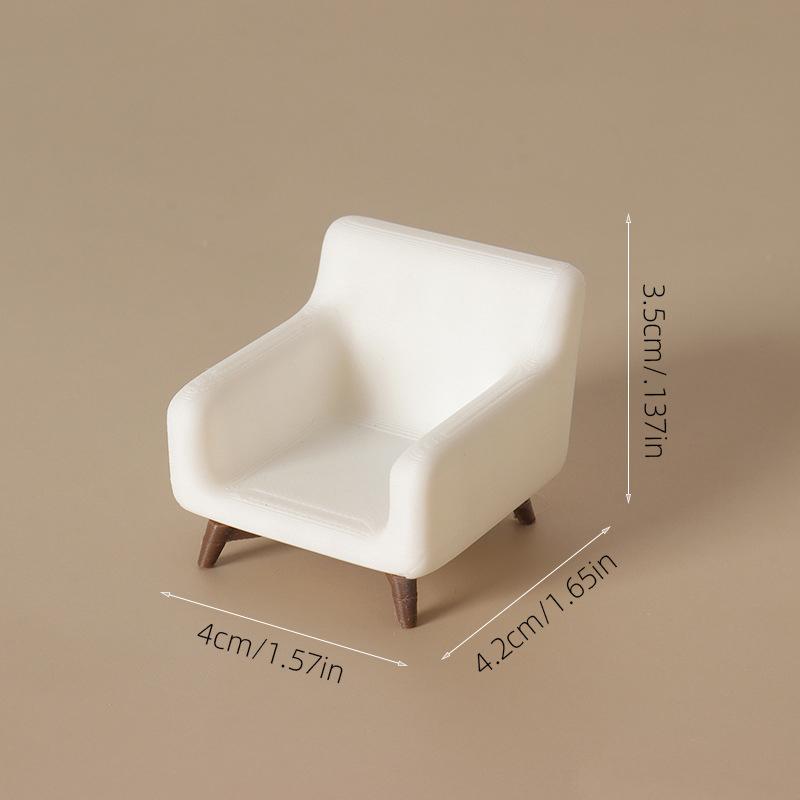1/12 Mini White Sofa Dollhouse Simulation Furniture Model Home Scene Ornament Decor Pretend Play Toys