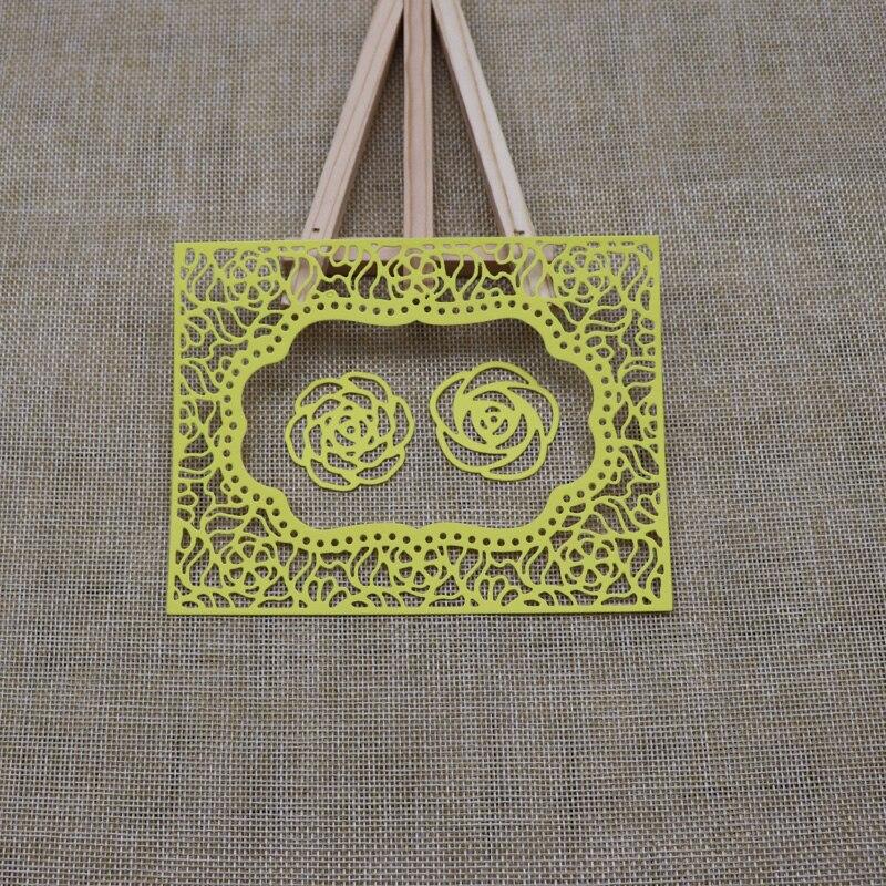 Rose Blume Rahmen Rechteck Metall Schneiden Stirbt Schablone DIY Scrapbooking Album Papier Karte Präge