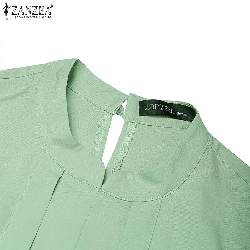 ZANZEA Womens Casual Round Neck Loose Long Sleeve Long Dress