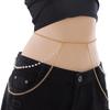 Elegant Layered Rhinestone, Metal & Pearl Body Chain