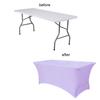 Yousheng Stretchy Table Cover Fitted Rectangle Solid Color Table Cloth Polyester Fabric Anti-Wrinkle Washable Table Cover for Indoor Outdoor Party