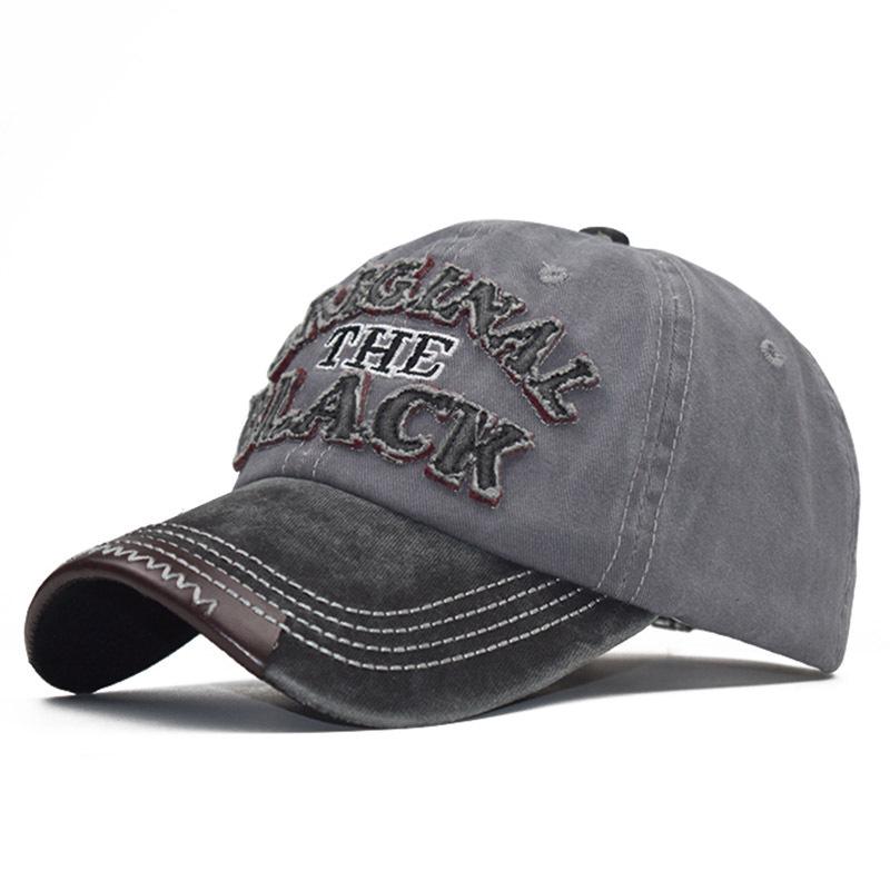 Hut Baseball Kappe Stickerei Buchstaben SCHWARZ Denim Spleißen Sommer Männlichen