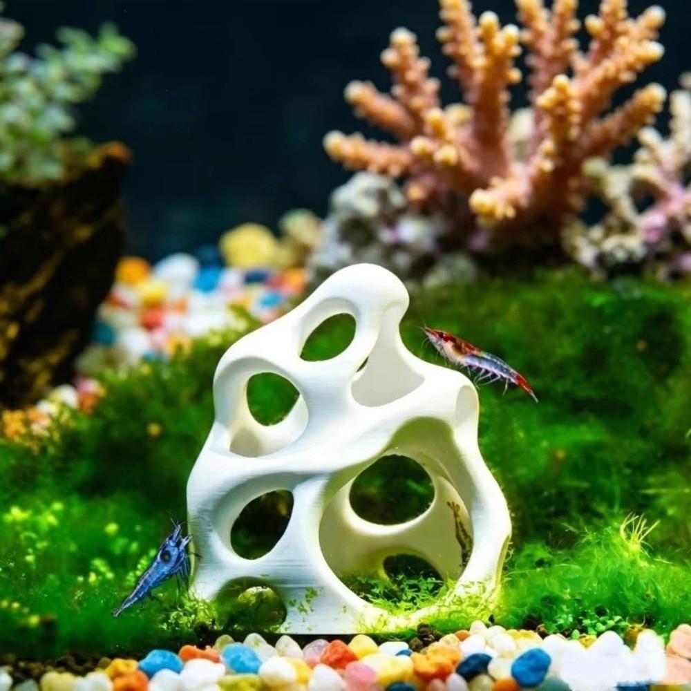 Natural Look Fish Shrimp Breeding Shelter 3D Printed Aquarium Hiding House Micro Landscape