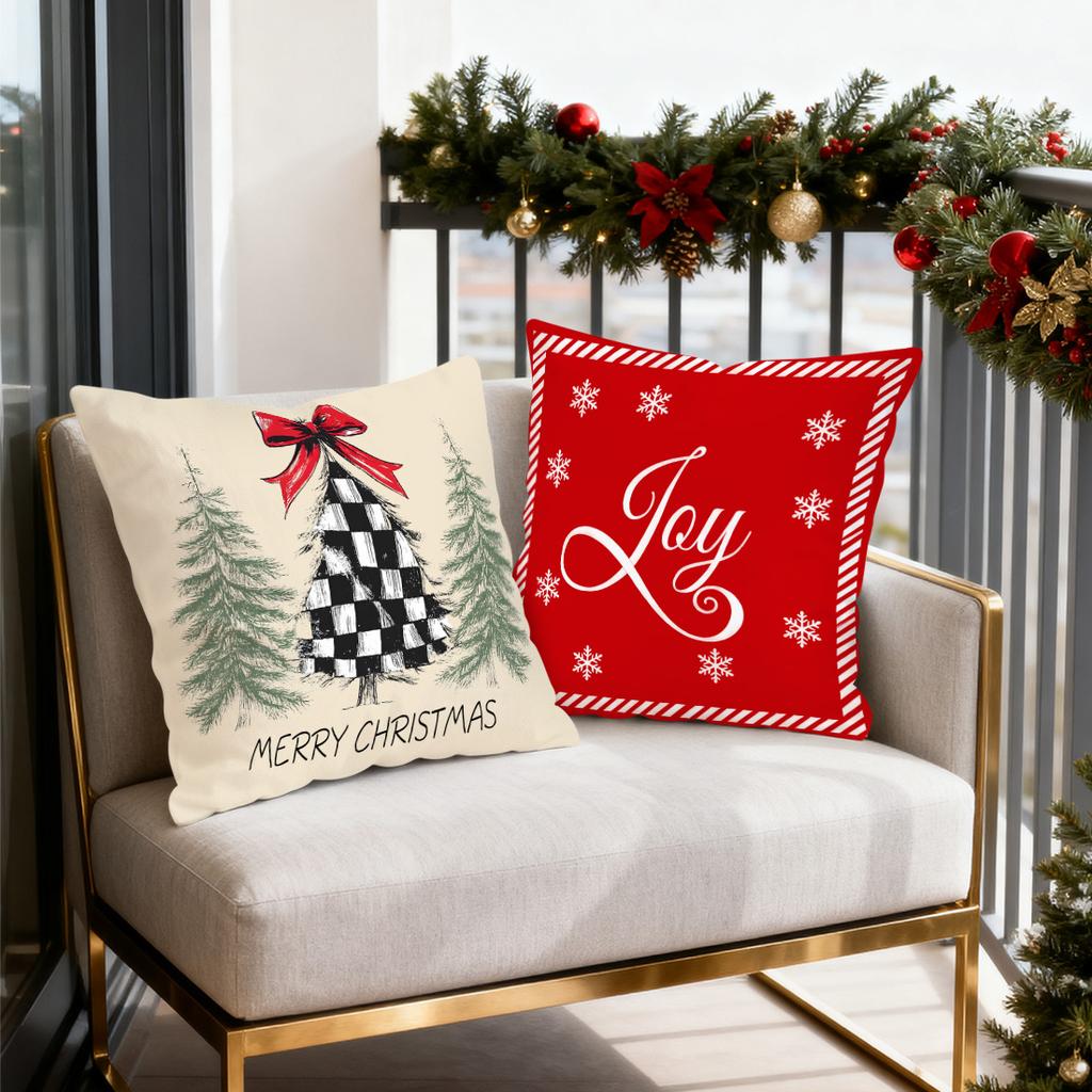 40/45/50cm Merry Christmas Theme Cushions Pillowcase Polyester Cushion Cover Throw Pillow Pillowcover Home Car Sofa Decor