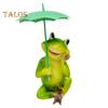 Frog Garden Statue Resin Frog Figurine with Umbrella Yard Ornament Outdoor Frog Sculpture Decor for Garden Patio