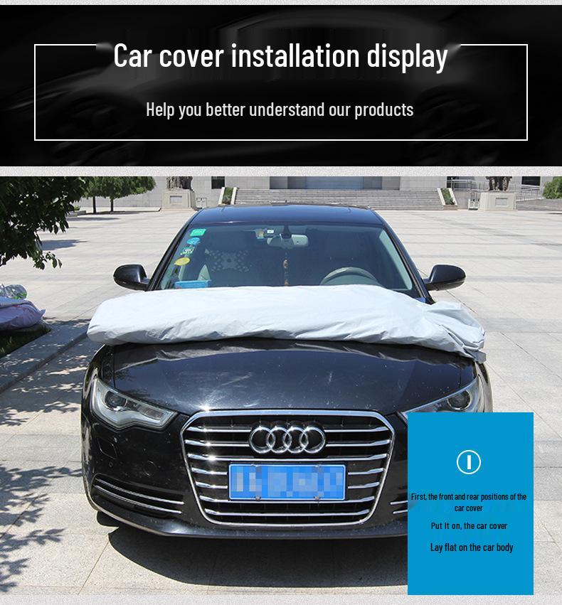 Thickened Cotton Flannel Car Cover with Snow, Rain, Sun Protection & Heat Insulation