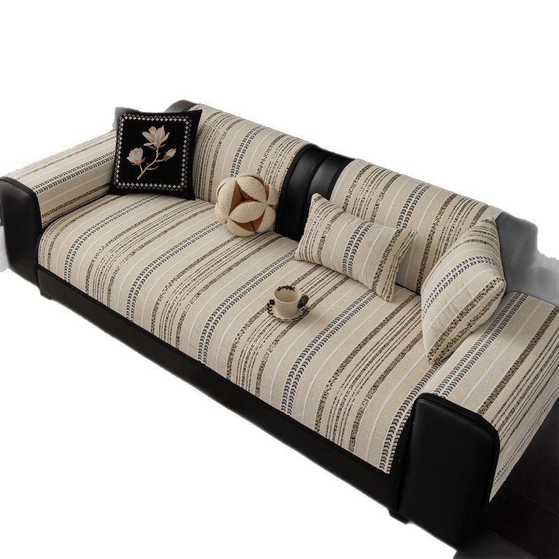 Chenier Premium Sofakissen  Neuer Leichter Luxus Vier-Jahreszeiten Universal Rutschfest Leder Sitzkissenbezug Stoffhandtuch