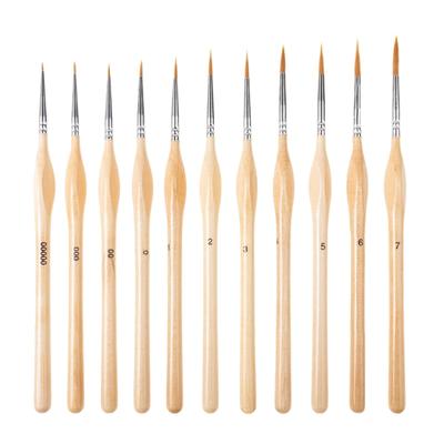 11Pcs Fine Detail Paint Brushes Miniature Brushes for Acrylic Watercolor Gouache Oil Face Painting Scale Model Figurines